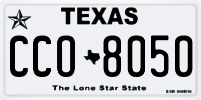 TX license plate CCO8050