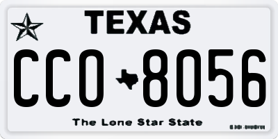 TX license plate CCO8056