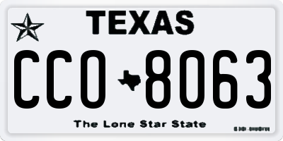 TX license plate CCO8063