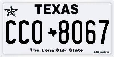 TX license plate CCO8067