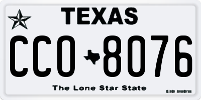 TX license plate CCO8076