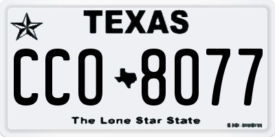 TX license plate CCO8077