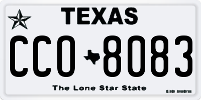 TX license plate CCO8083