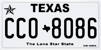 TX license plate CCO8086