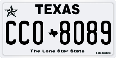 TX license plate CCO8089