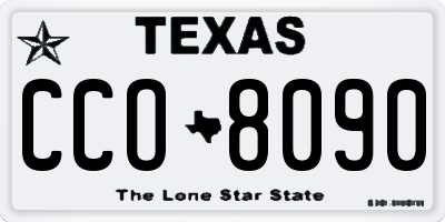 TX license plate CCO8090