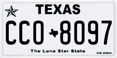TX license plate CCO8097