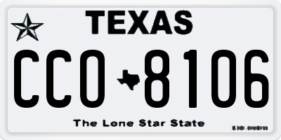 TX license plate CCO8106