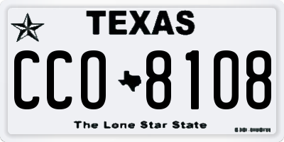 TX license plate CCO8108
