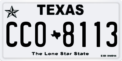 TX license plate CCO8113