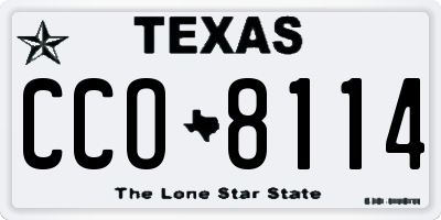 TX license plate CCO8114