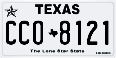 TX license plate CCO8121