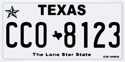 TX license plate CCO8123
