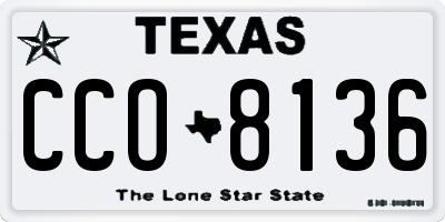 TX license plate CCO8136