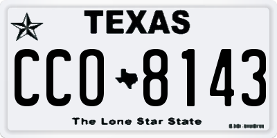 TX license plate CCO8143