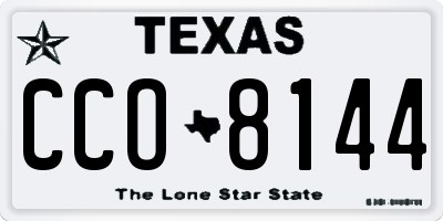 TX license plate CCO8144