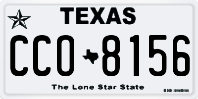 TX license plate CCO8156