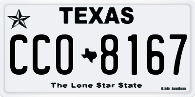TX license plate CCO8167