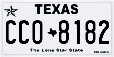 TX license plate CCO8182