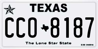 TX license plate CCO8187