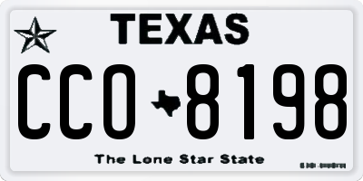 TX license plate CCO8198