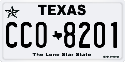 TX license plate CCO8201