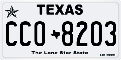TX license plate CCO8203