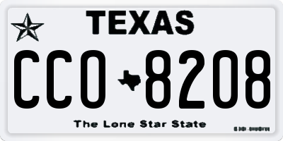 TX license plate CCO8208