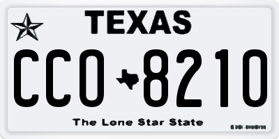 TX license plate CCO8210