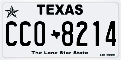 TX license plate CCO8214