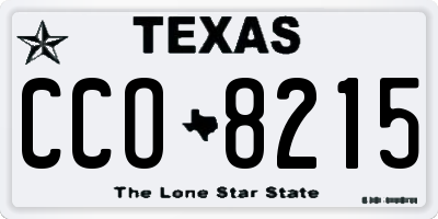 TX license plate CCO8215
