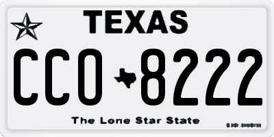 TX license plate CCO8222
