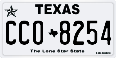 TX license plate CCO8254