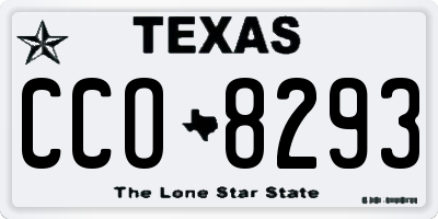 TX license plate CCO8293