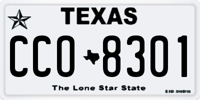 TX license plate CCO8301
