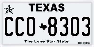 TX license plate CCO8303