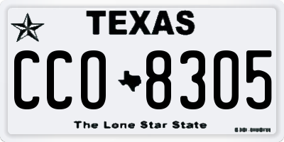 TX license plate CCO8305