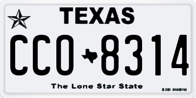 TX license plate CCO8314