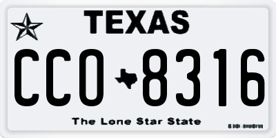 TX license plate CCO8316