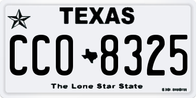 TX license plate CCO8325