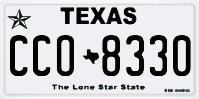 TX license plate CCO8330