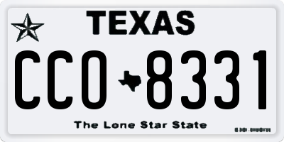TX license plate CCO8331