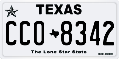 TX license plate CCO8342