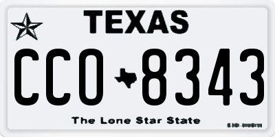 TX license plate CCO8343