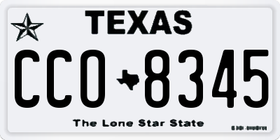 TX license plate CCO8345