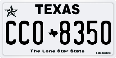 TX license plate CCO8350