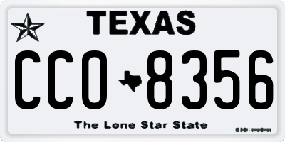 TX license plate CCO8356