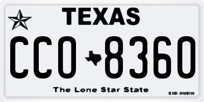 TX license plate CCO8360