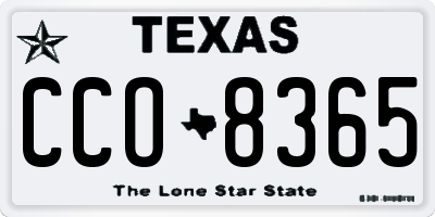 TX license plate CCO8365