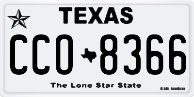 TX license plate CCO8366